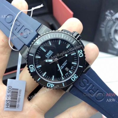 Highest Quality Copy Oris Aquis Swiss sw200 Watch Blue Rubber Strap